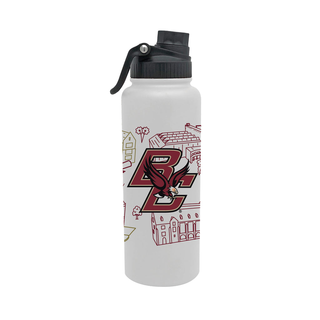 Boston College Eagles 34oz Campus Line Art Aqua Bottle
