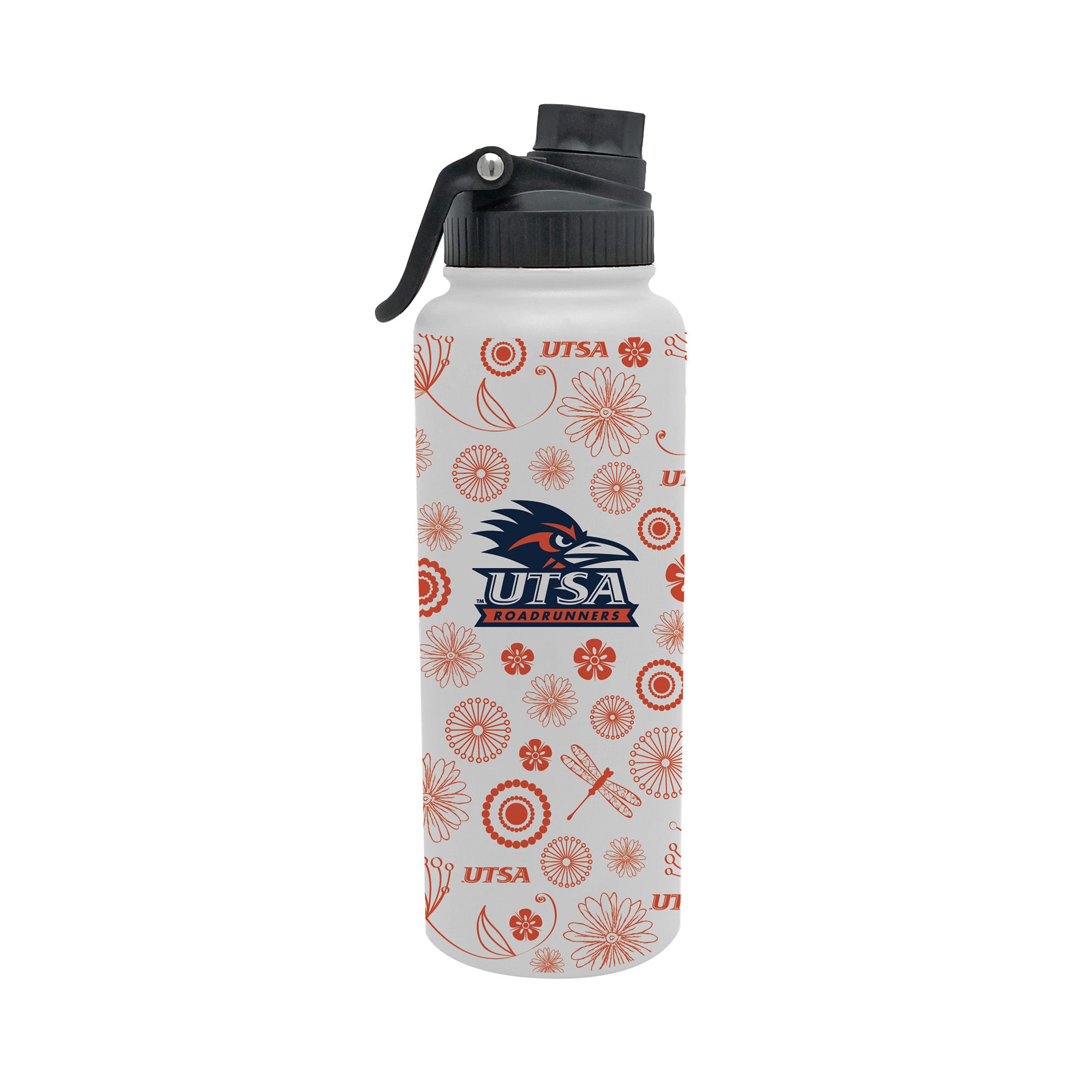UTSA Roadrunners 34oz Stainless Steel Floral Aqua Bottle