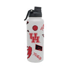 34oz Houston Cougars Basketball Sketch Aqua Bottle