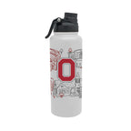 Ohio State Buckeyes 34oz Campus Line Art Aqua Bottle