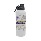 James Madison Dukes 34oz Campus Line Art Aqua Bottle