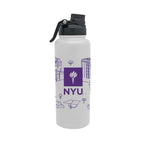 NYU 34oz Campus Line Art Aqua Bottle