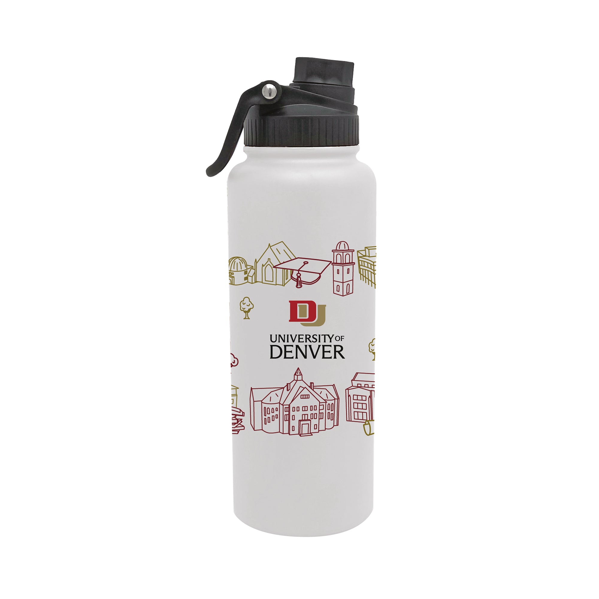 Denver Pioneers 34oz Campus Line Art Aqua Bottle