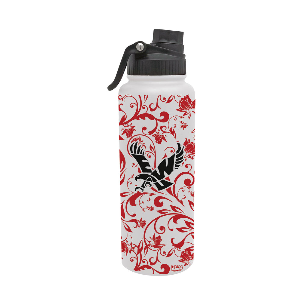 Eastern Washington Eagles 34oz Stainless Steel Floral Aqua Bottle
