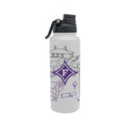 Furman Paladins 34oz Campus Line Art Aqua Bottle