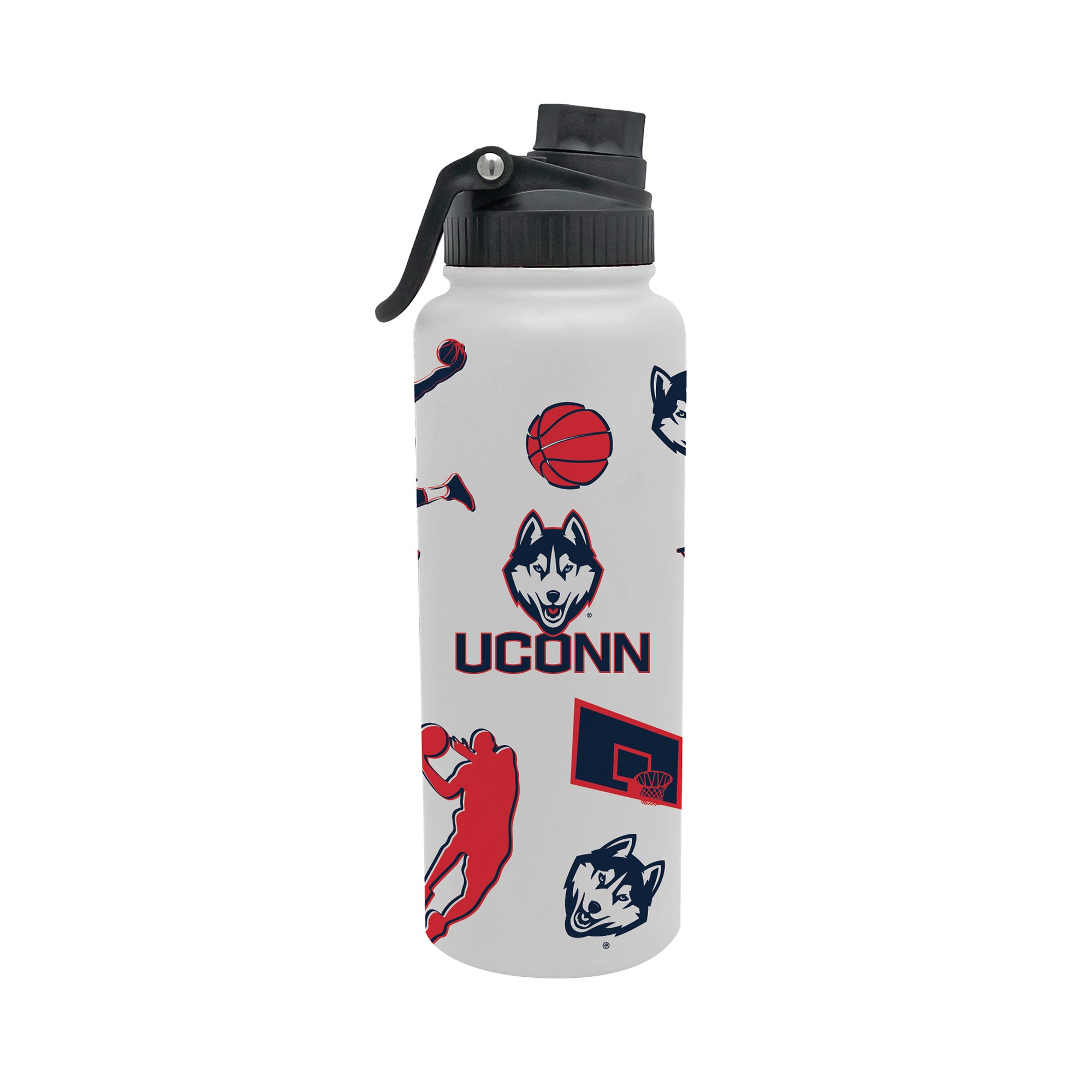 34oz UConn Huskies Basketball Sketch Aqua Bottle