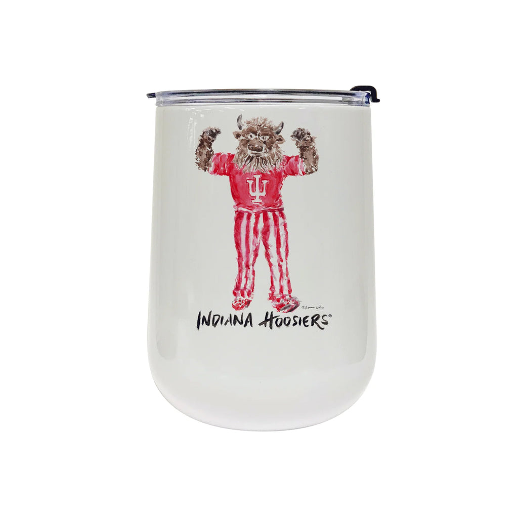 Indiana Hoosiers Mascot by Laura Wilcox 18oz Tumbler