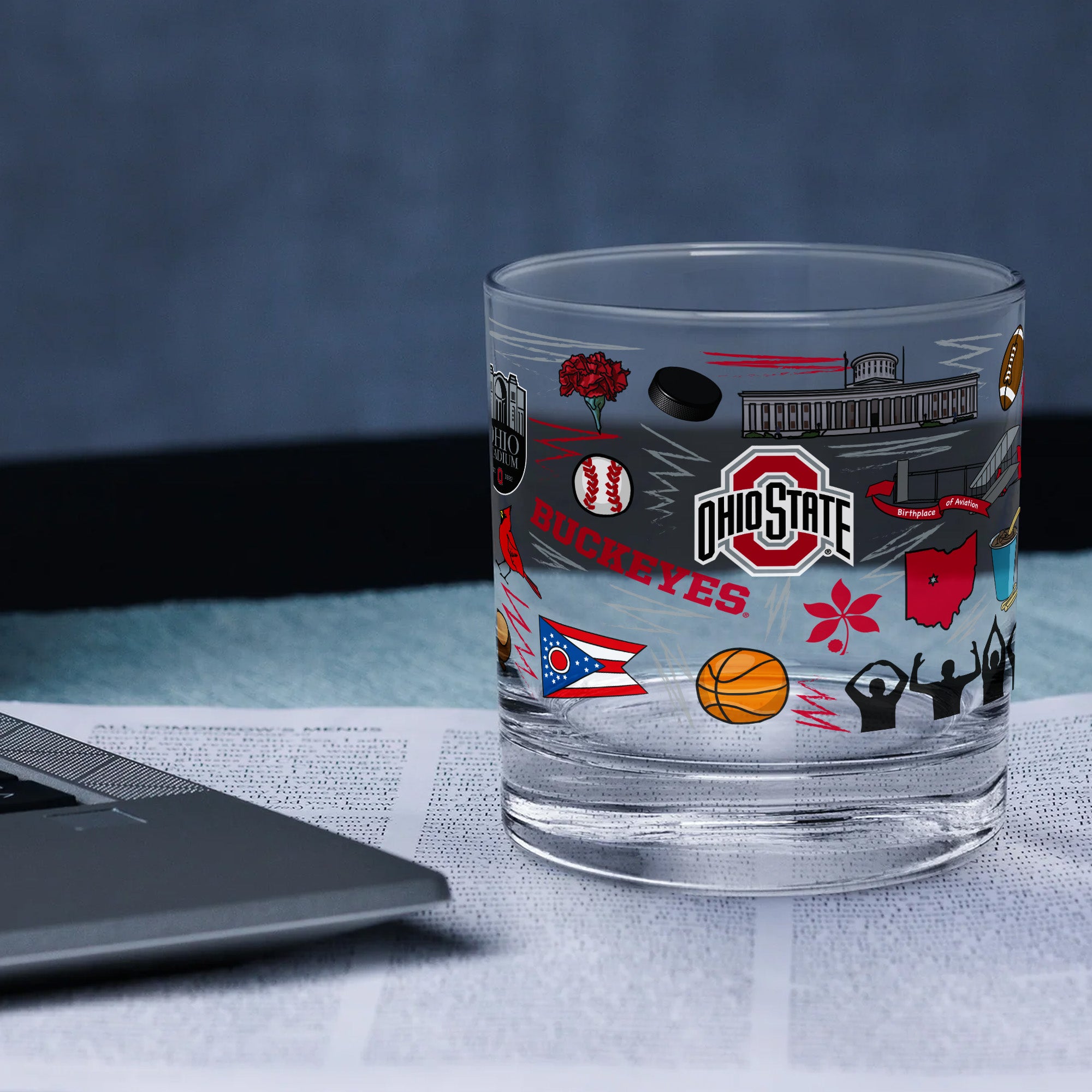 Set of 2 Ohio State Buckeyes 14oz Local Rocks Glasses