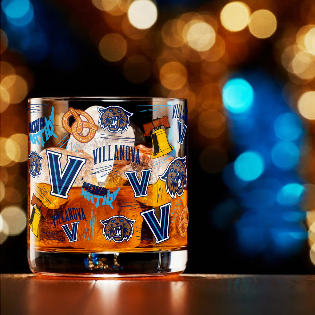 Set of 2 Villanova Wildcats 14oz Local Rocks Glasses