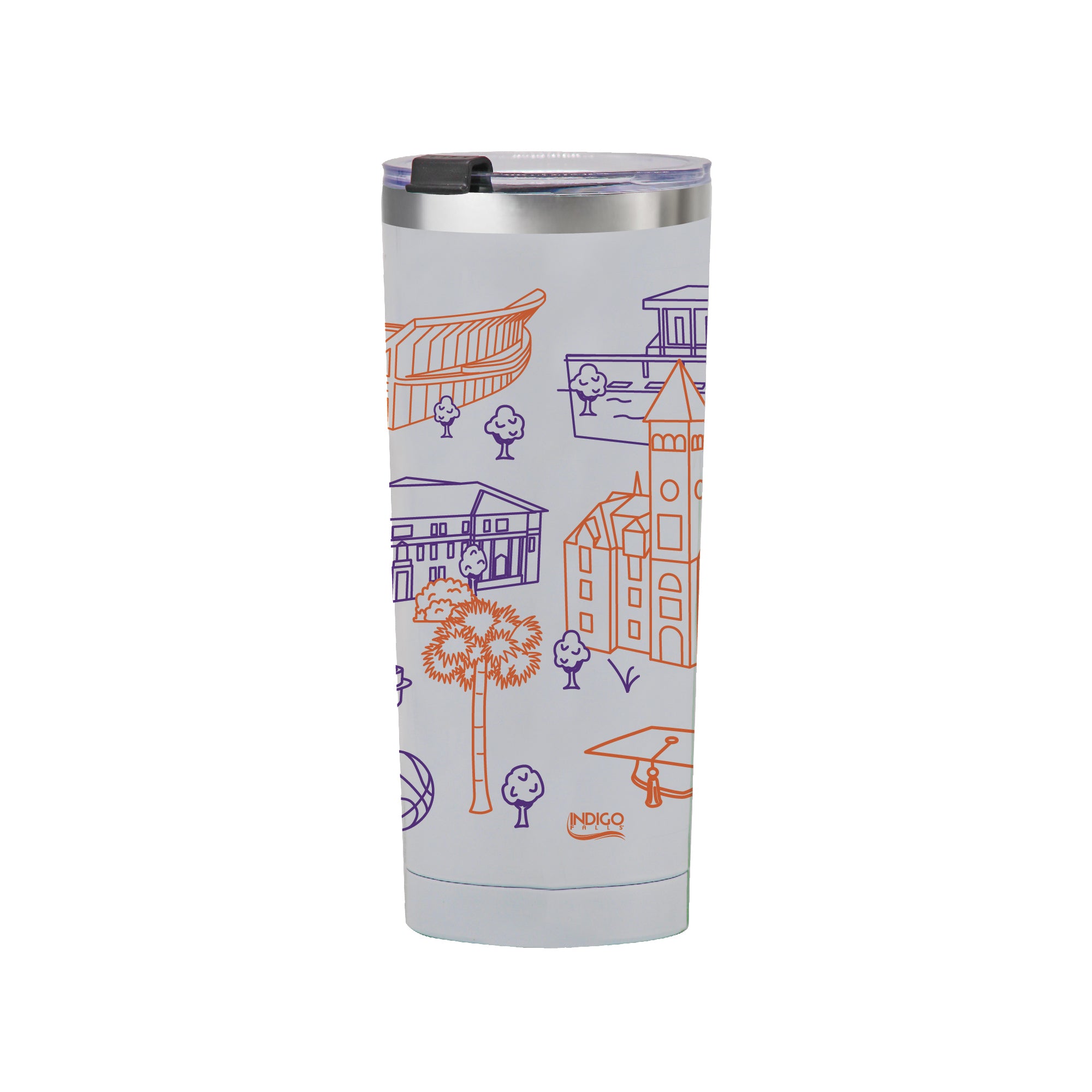 Clemson Tigers Tide 24oz Campus Line Art Tumbler