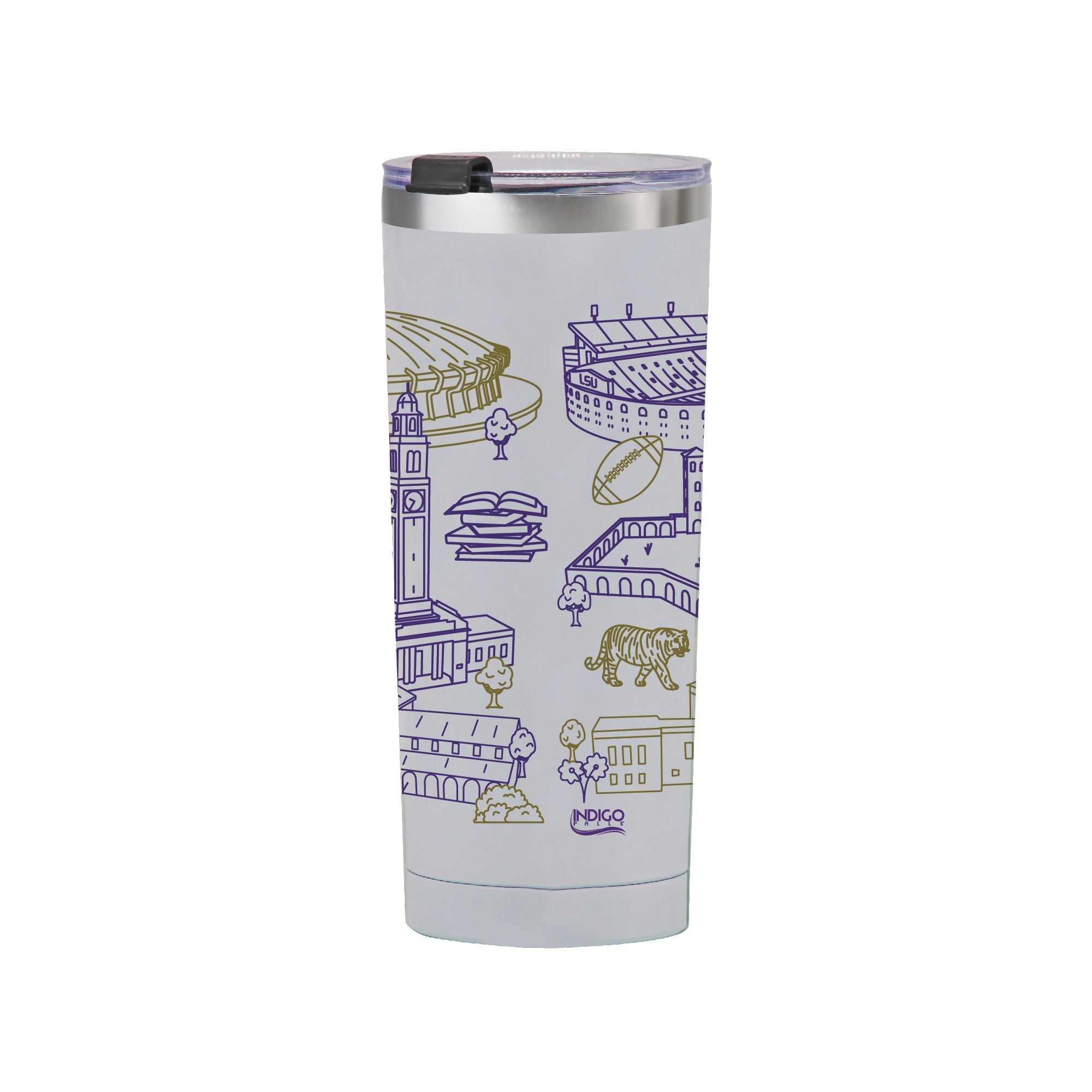 LSU Tigers 24oz Campus Line Art Tumbler