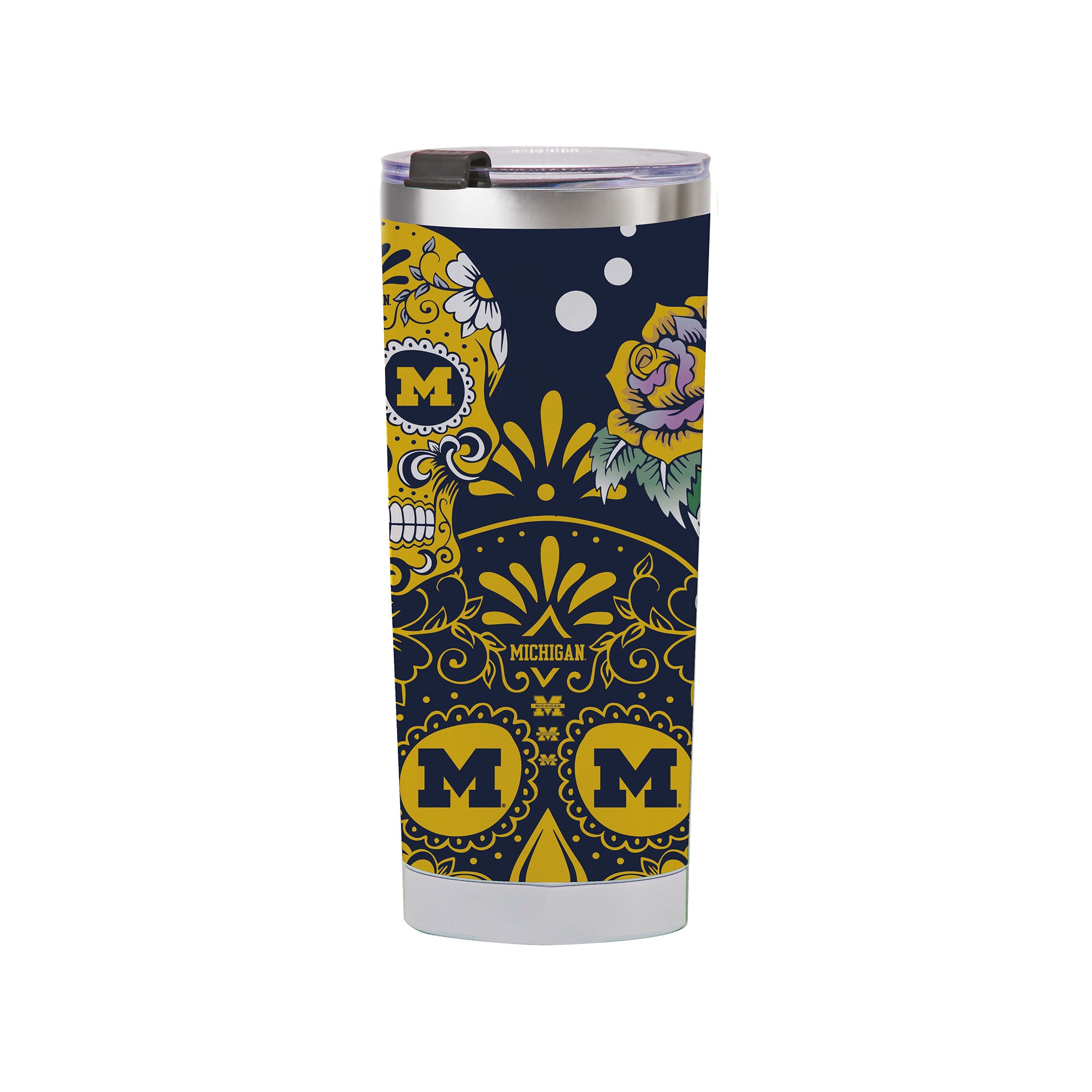 Michigan Wolverines 24oz Dia de los Muertos Tumbler