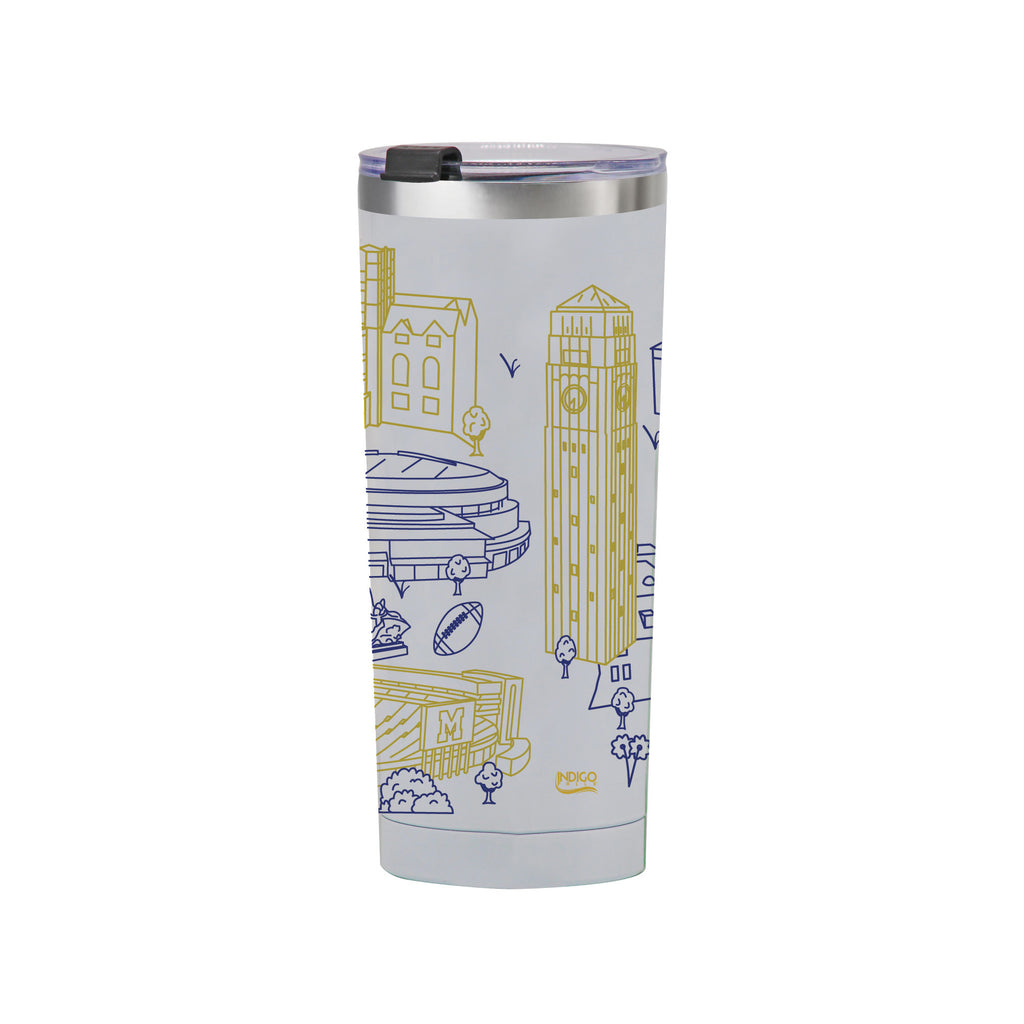 Michigan Wolverines 24oz Campus Line Art Tumbler