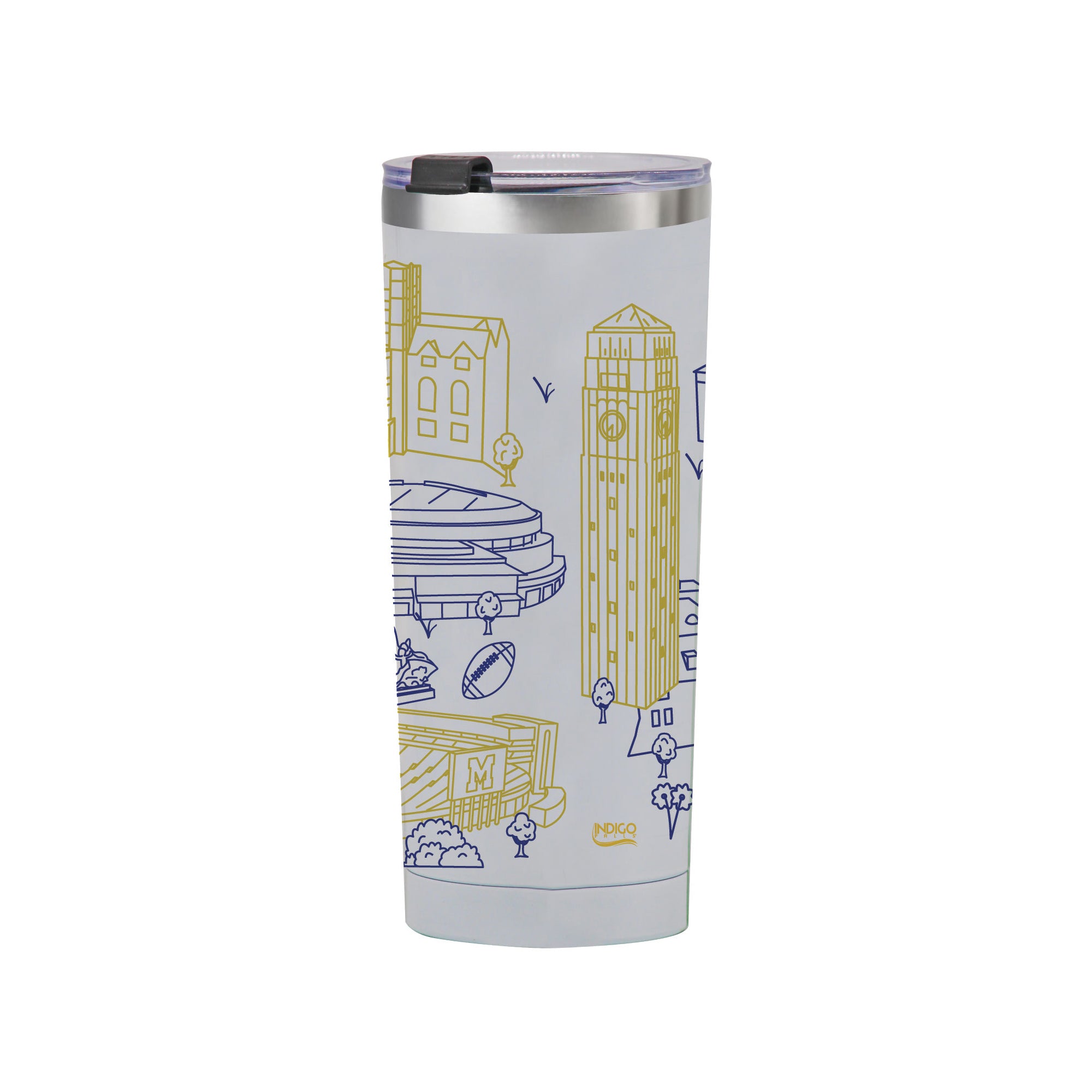 Michigan Wolverines 24oz Campus Line Art Tumbler