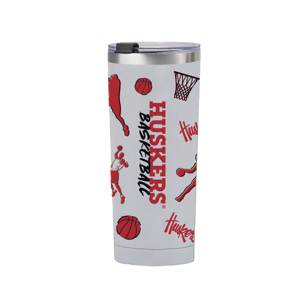 24oz Nebraska Cornhuskers Basketball Sketch Tumbler