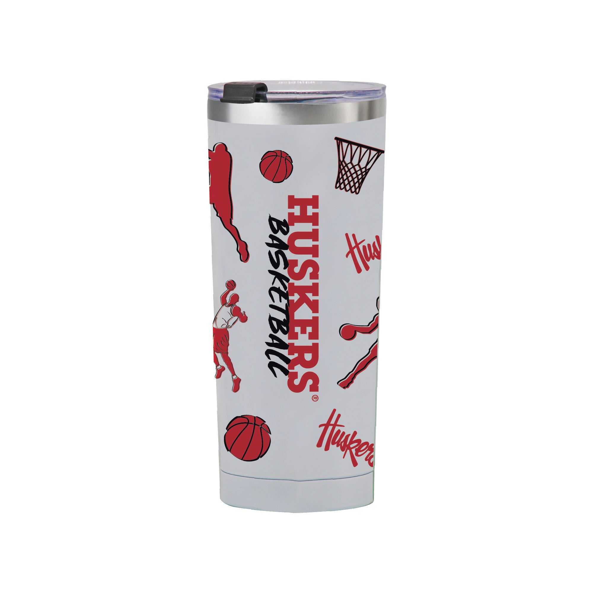 24oz Nebraska Cornhuskers Basketball Sketch Tumbler