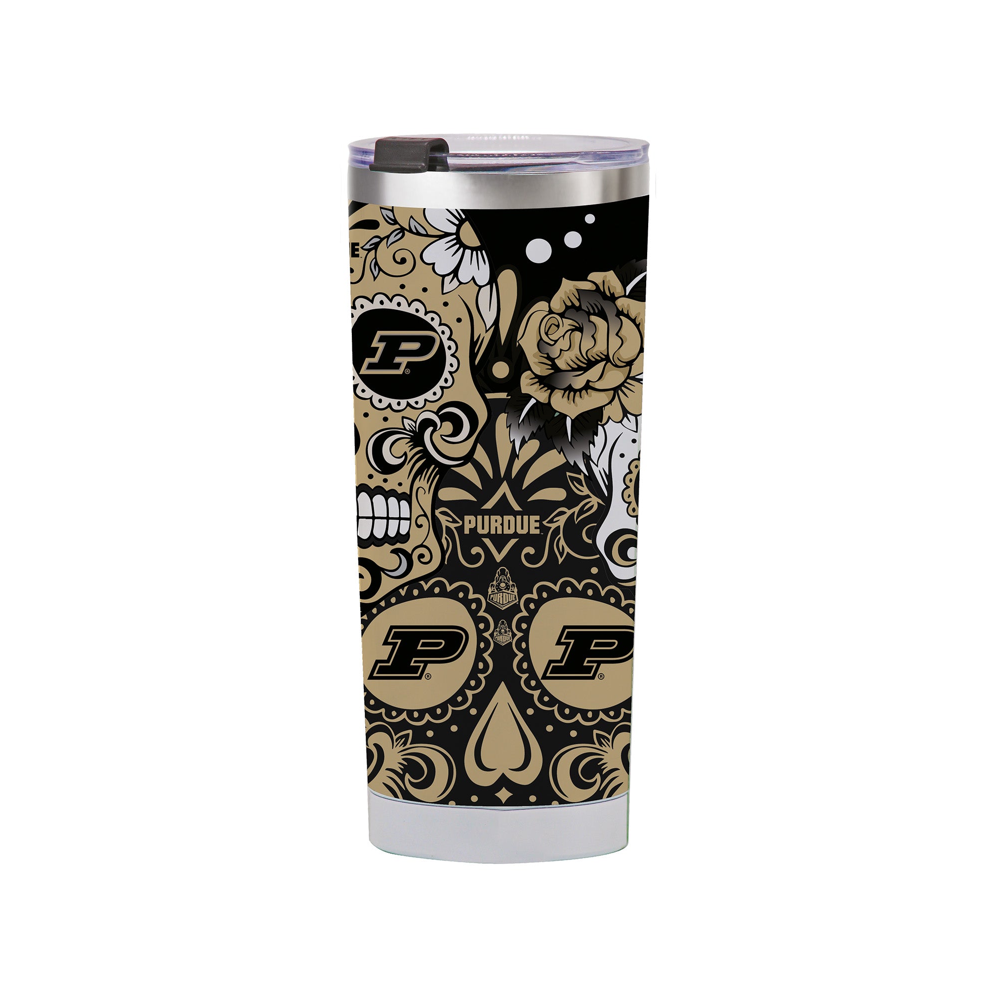 Purdue Boilermakers 24oz Dia de los Muertos Tumbler