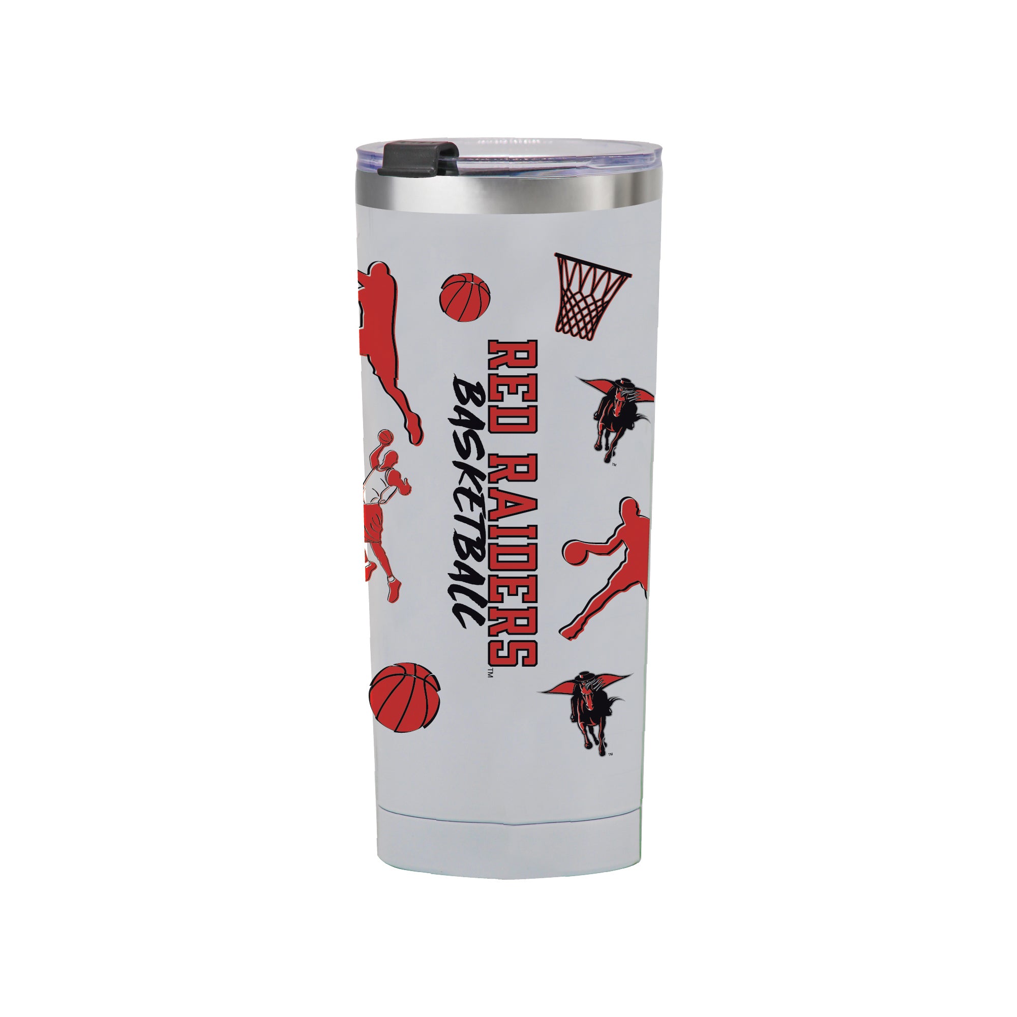 24oz Texas Tech Red Raiders Basketball Sketch Tumbler