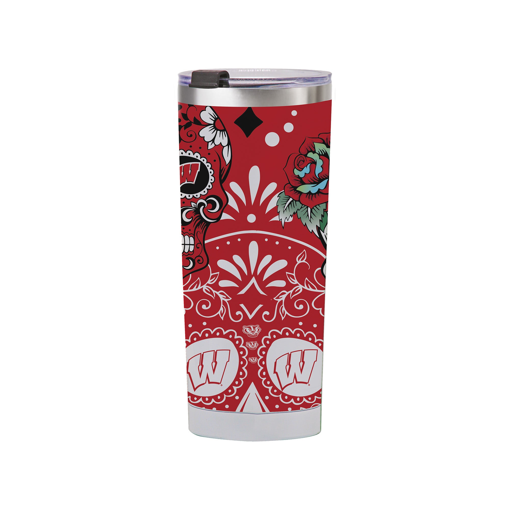 Wisconsin Badgers 24oz Dia de los Muertos Tumbler