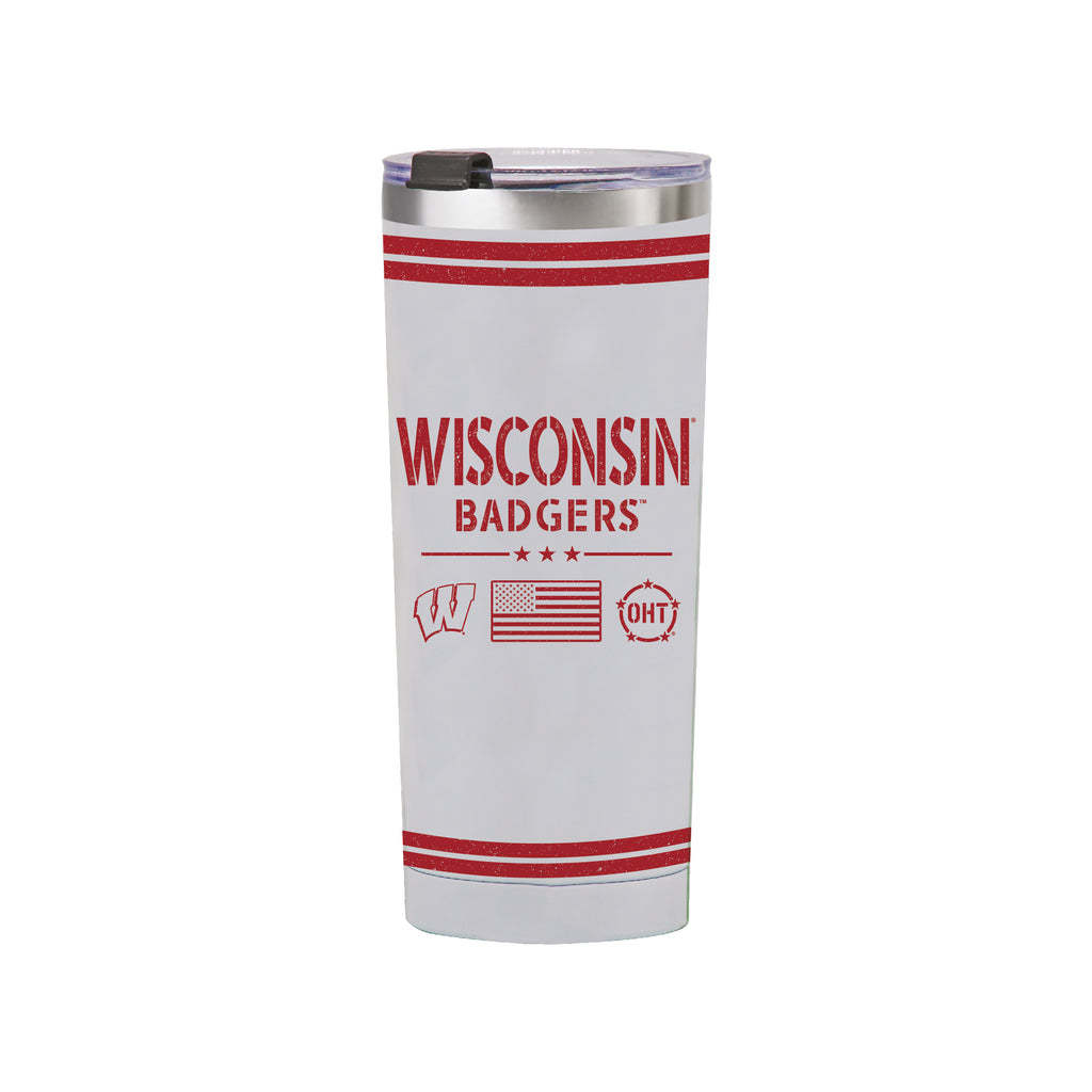 24oz Wisconsin Badgers  OHT TC Flag Tumbler