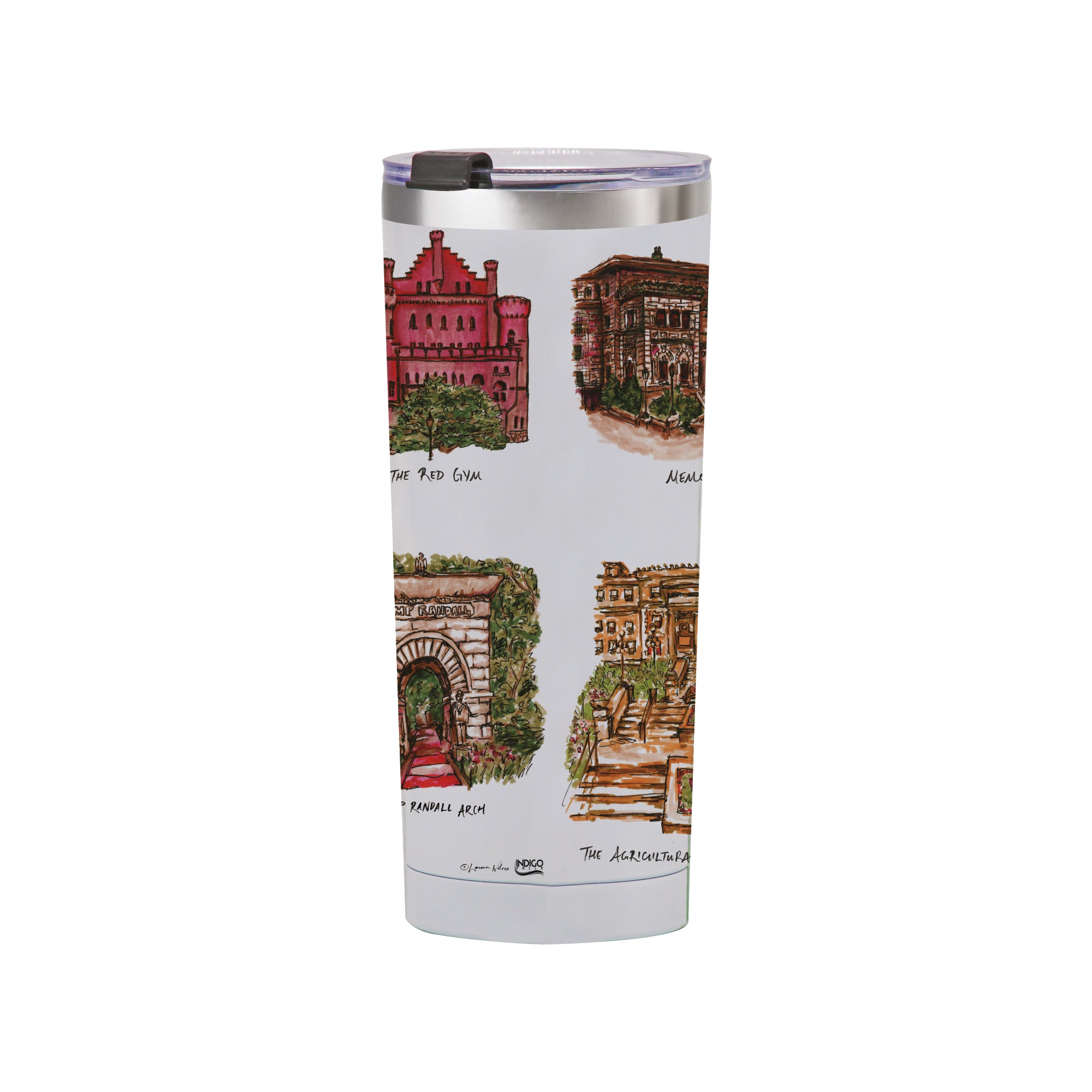 24oz Wisconsin Badgers Laura Wilcox University Collection Stainless Tumbler