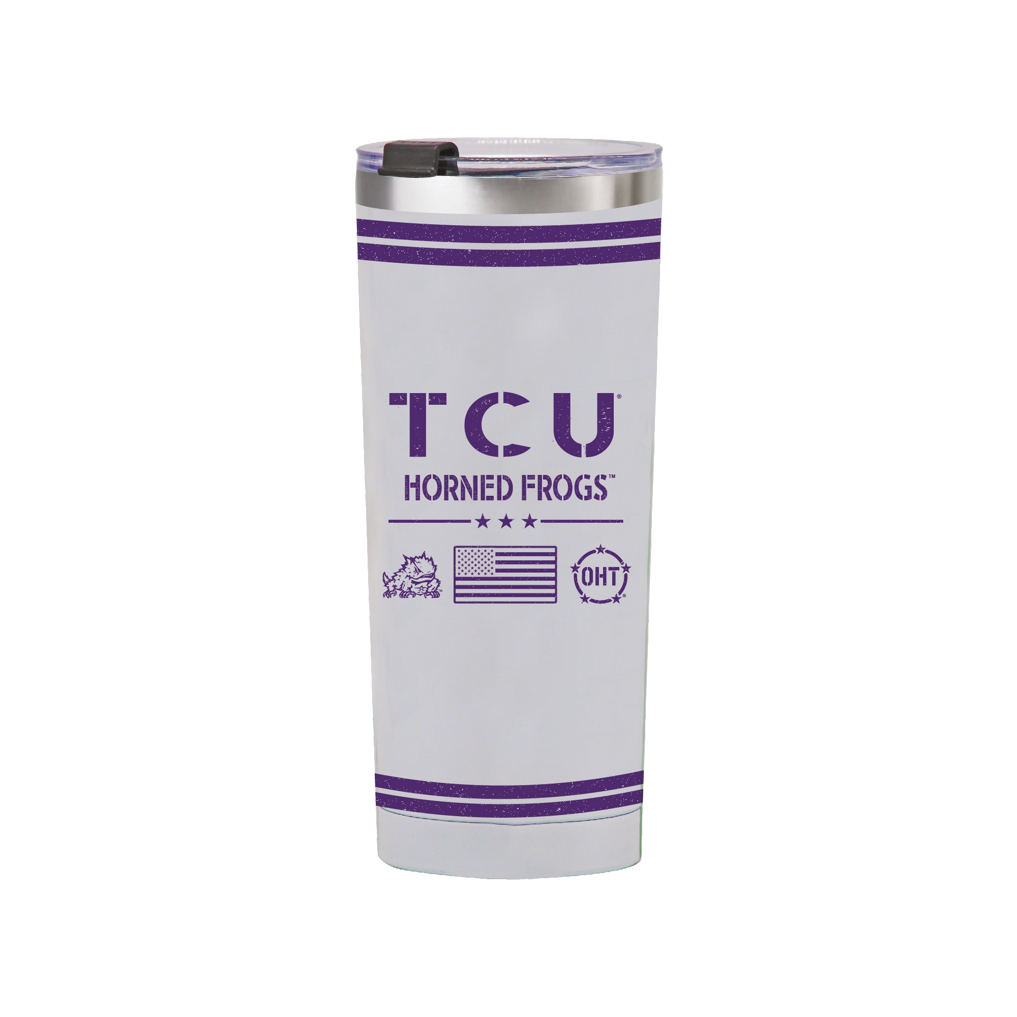 24oz TCU Horned Frogs OHT TC Flag Tumbler