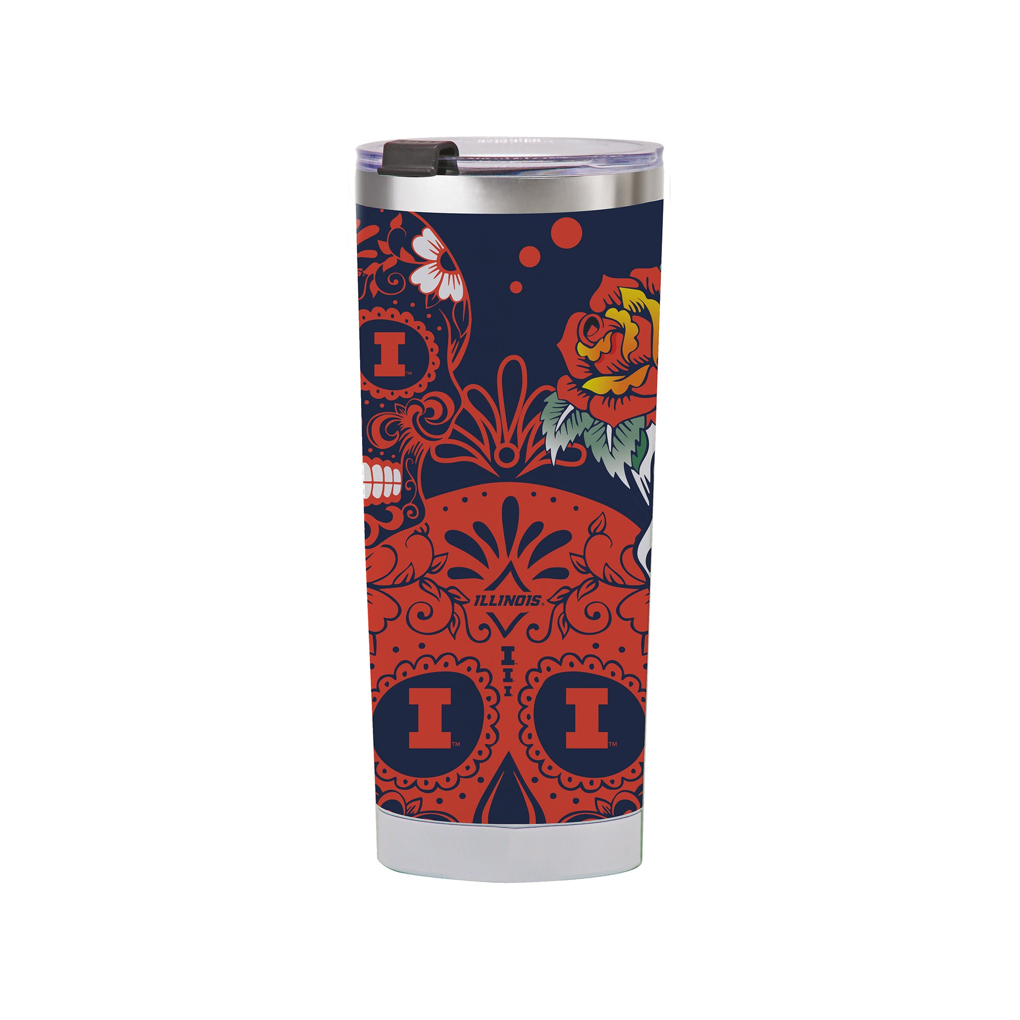 Illinois Fighting Illini 24oz Dia de los Muertos Tumbler