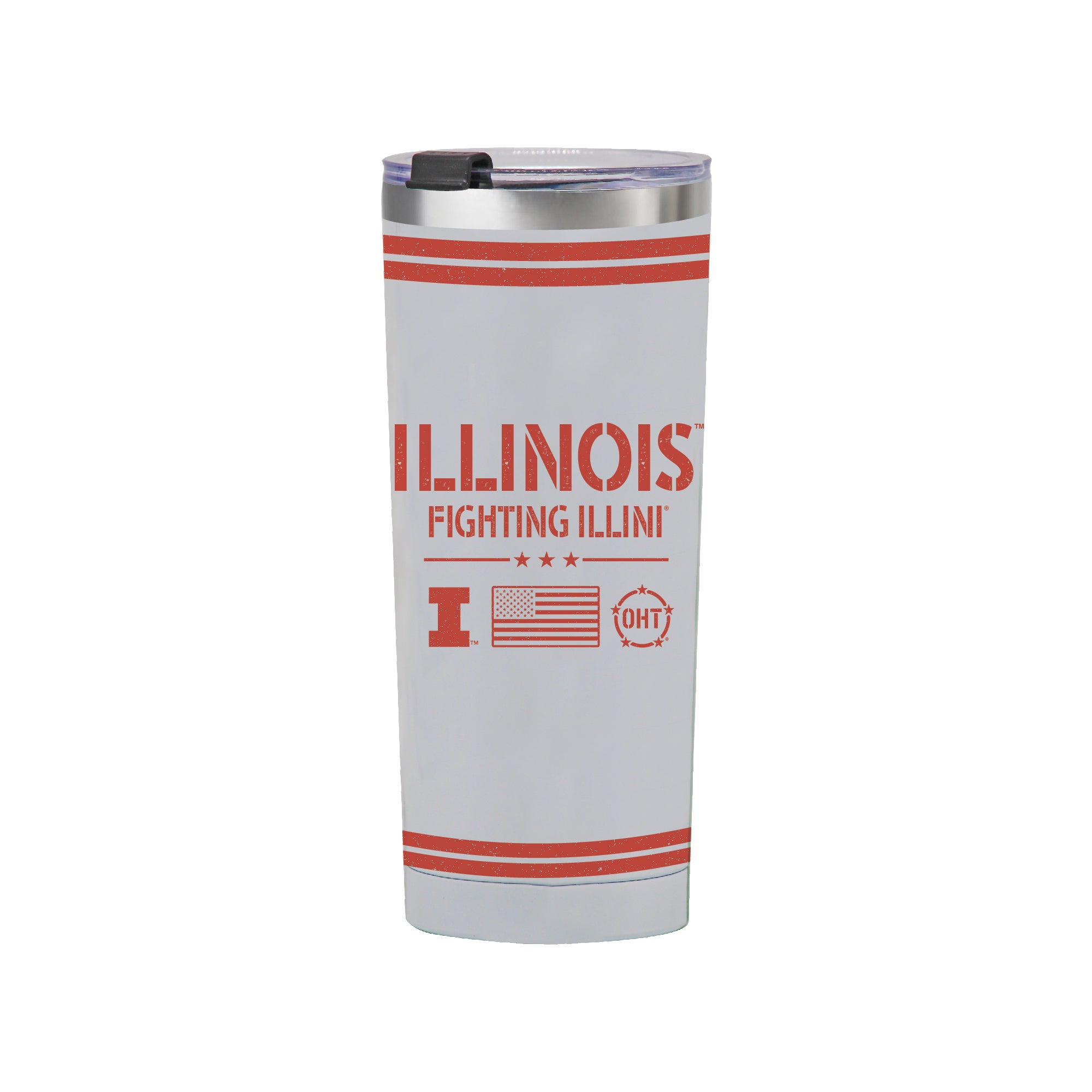 24oz Illinois Fighting Illini OHT TC Flag Tumbler