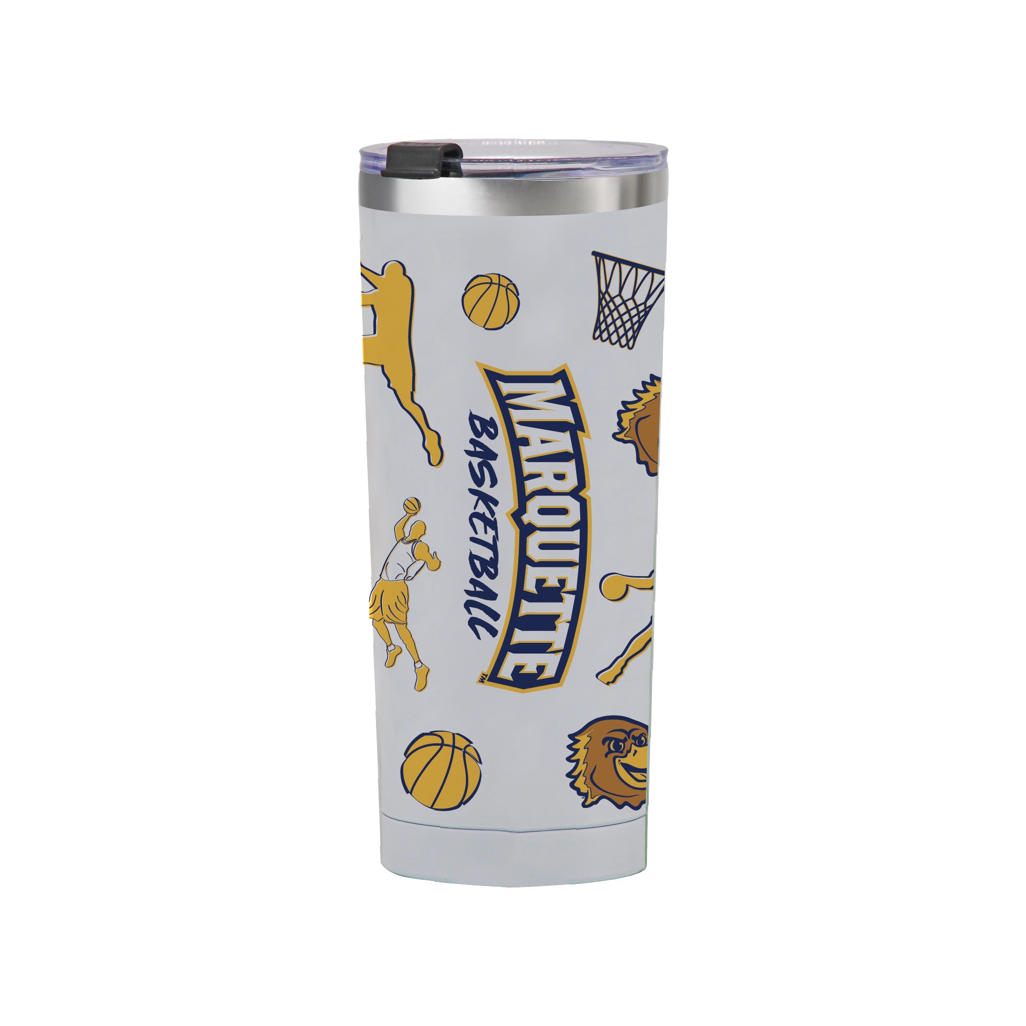 24oz Marquette Golden Eagles Basketball Sketch Tumbler