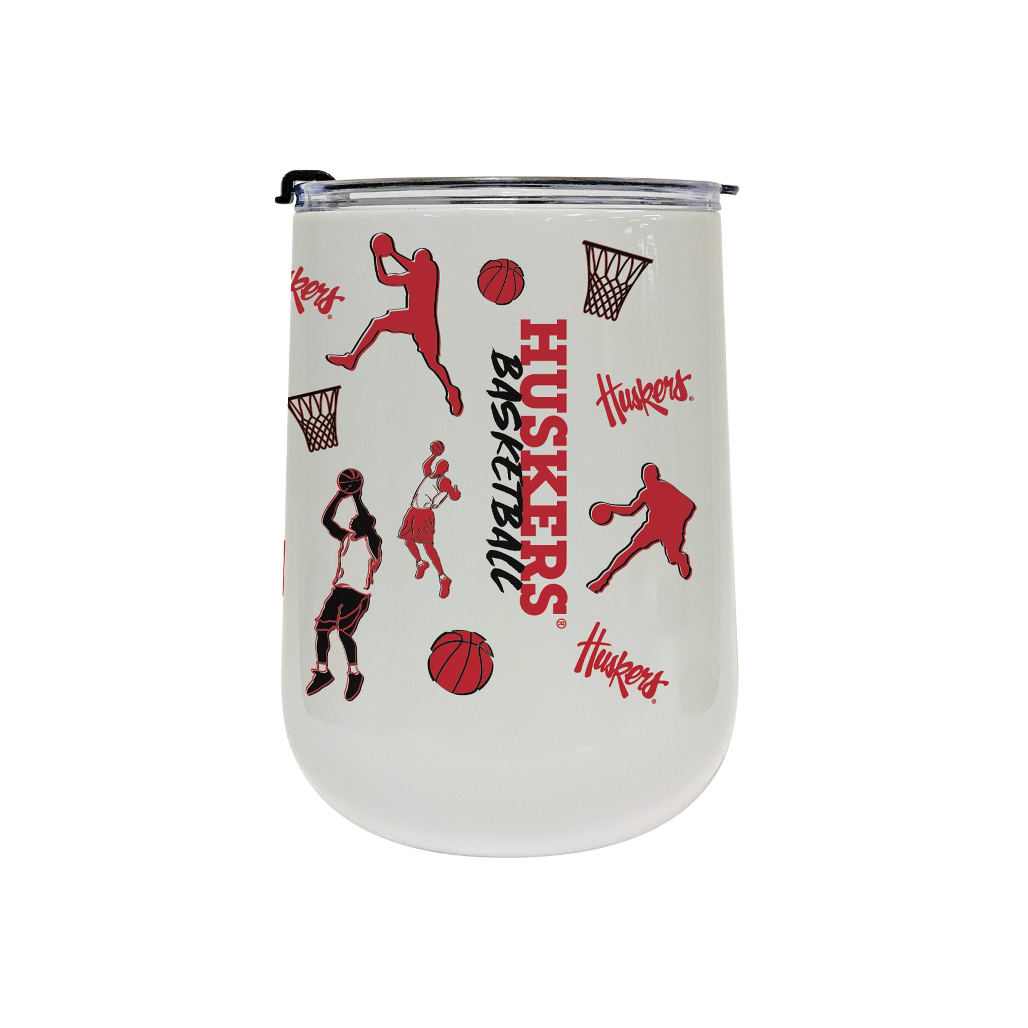 18oz Nebraska Cornhuskers Basketball Sketch Stainless Tumbler