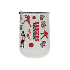 18oz Wisconsin Badgers Basketball Sketch Stainless Tumbler