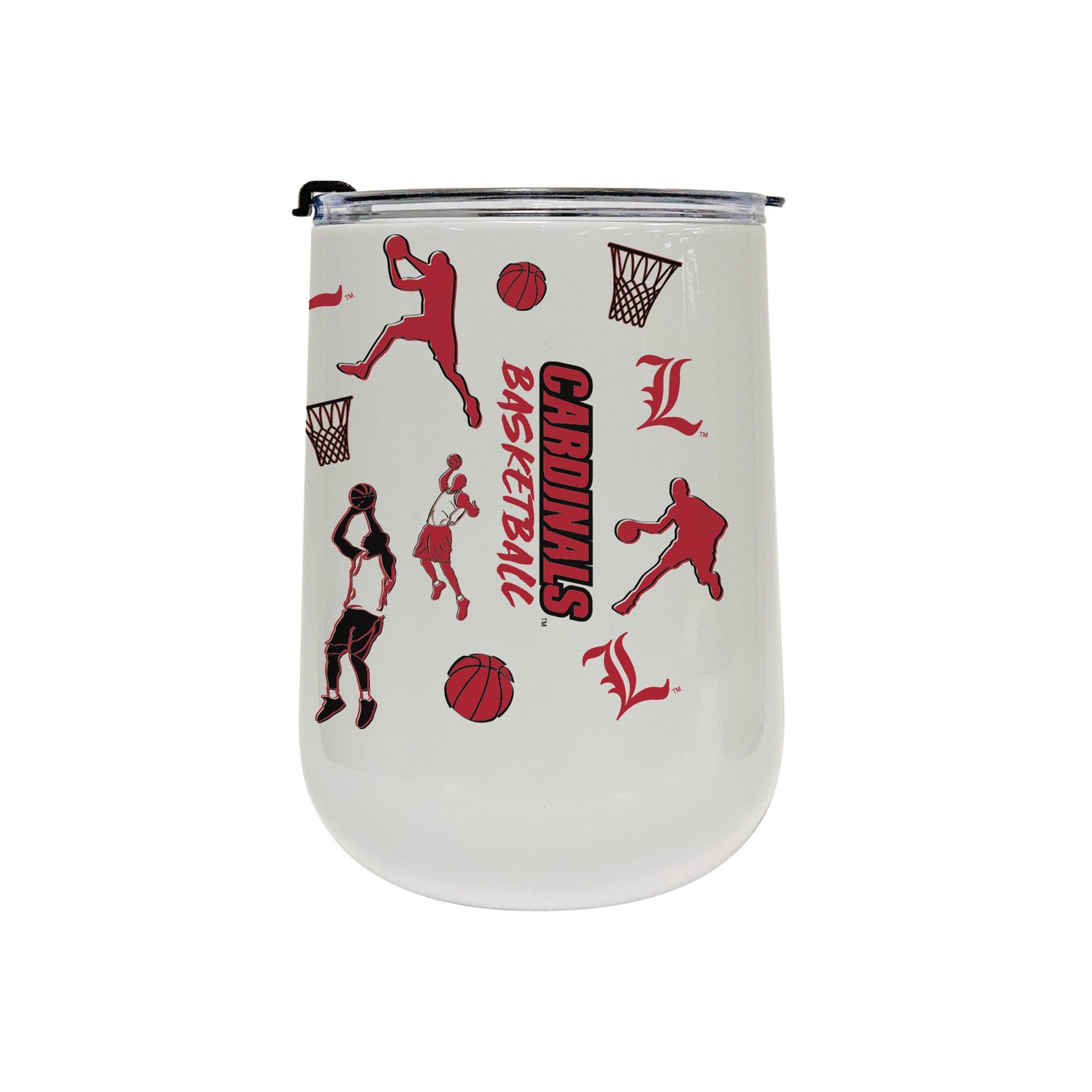 18oz Louisville Cardinals Basketball Sketch Stainless Tumbler