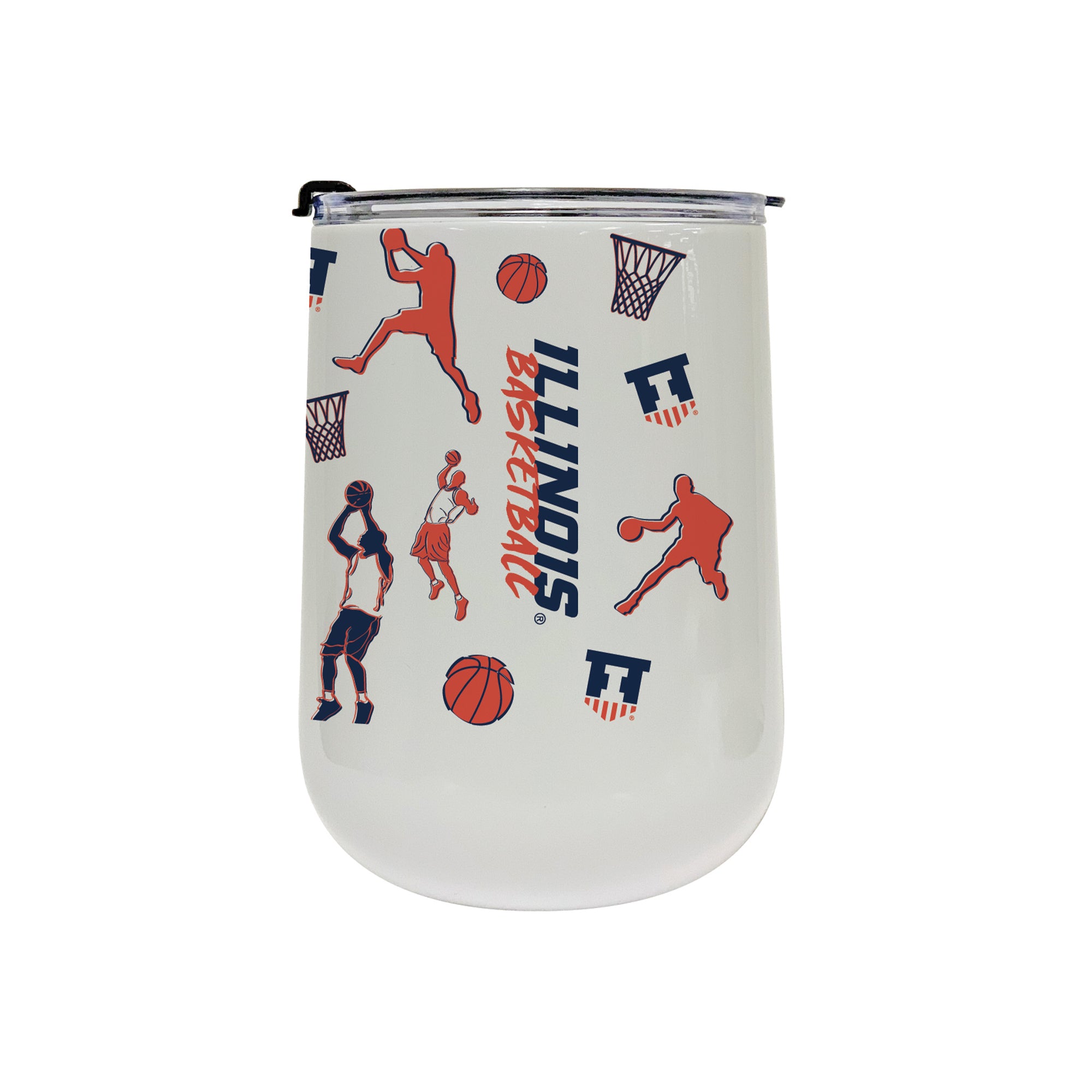 18oz Illinois Fighting Illini Basketball Sketch Stainless Tumbler