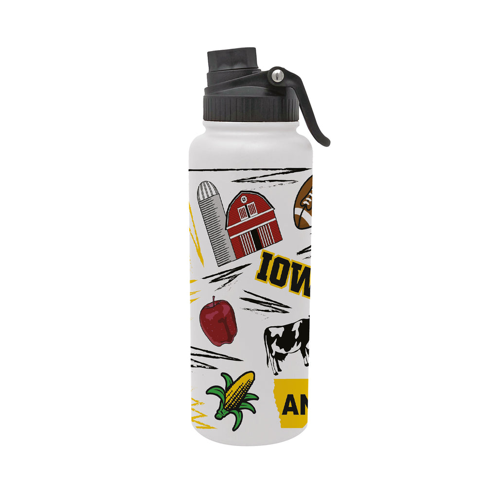 34oz Iowa Hawkeyes Local Aqua Bottle