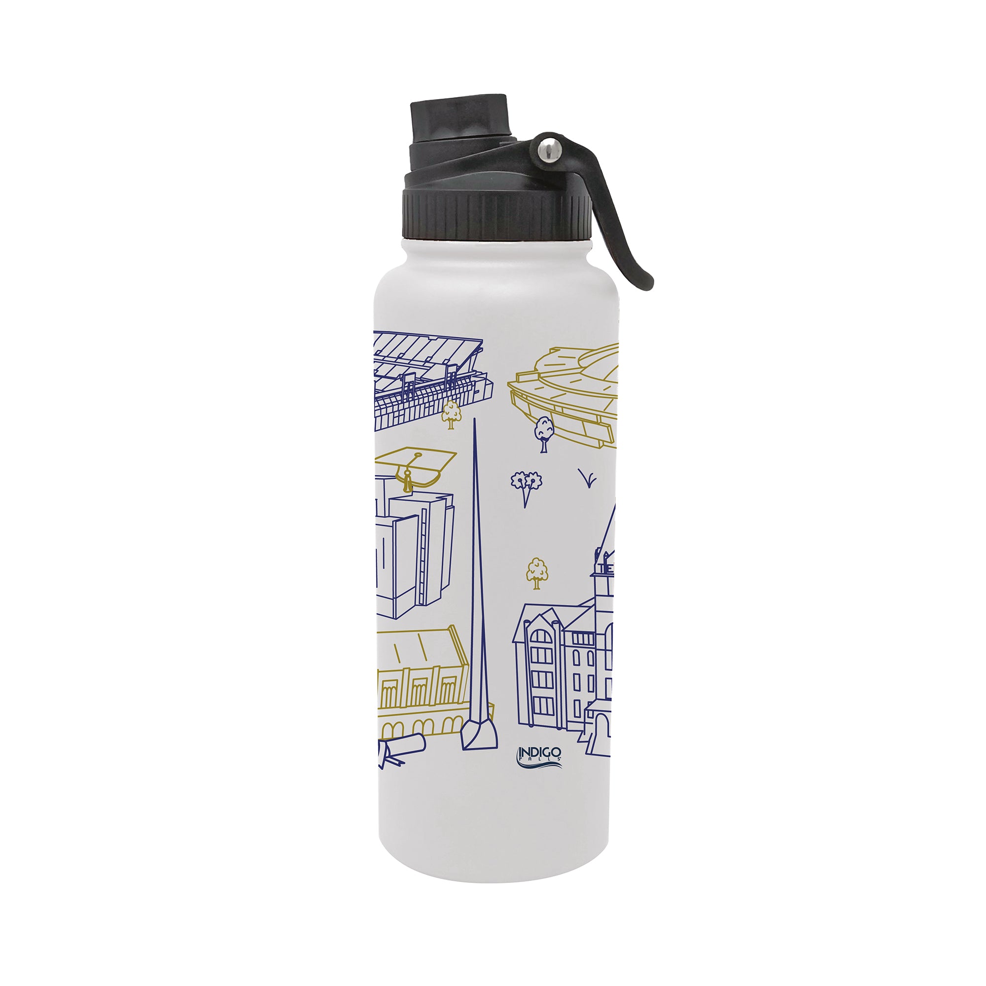 Georgia Tech Yellow Jackets 34oz Campus Line Art Aqua Bottle