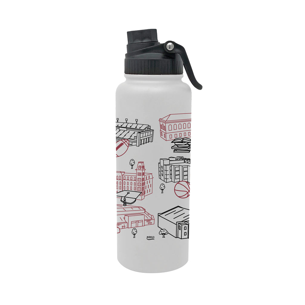 Arkansas Razorbacks 34oz Campus Line Art Aqua Bottle
