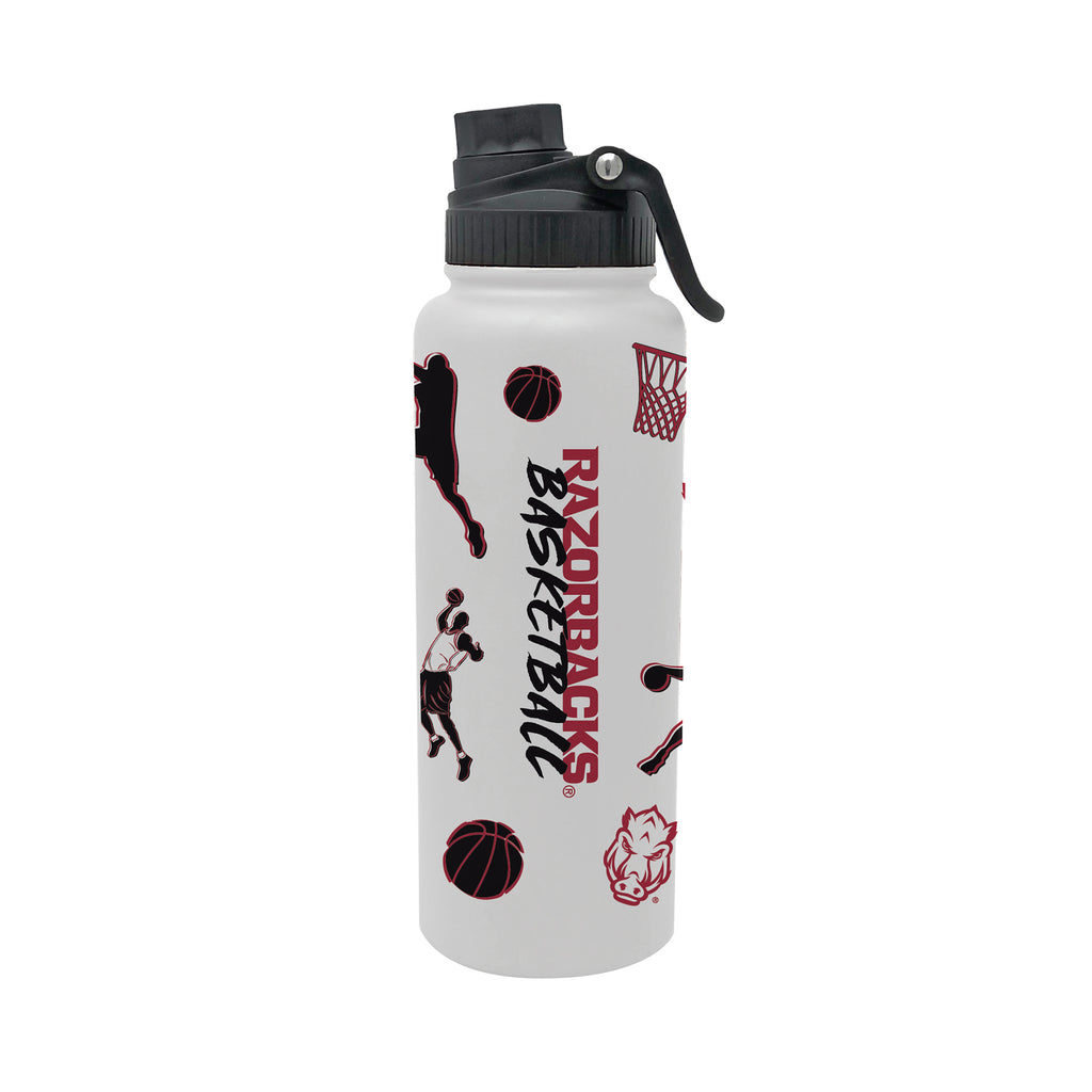 34oz Arkansas Razorbacks Basketball Sketch Aqua Bottle