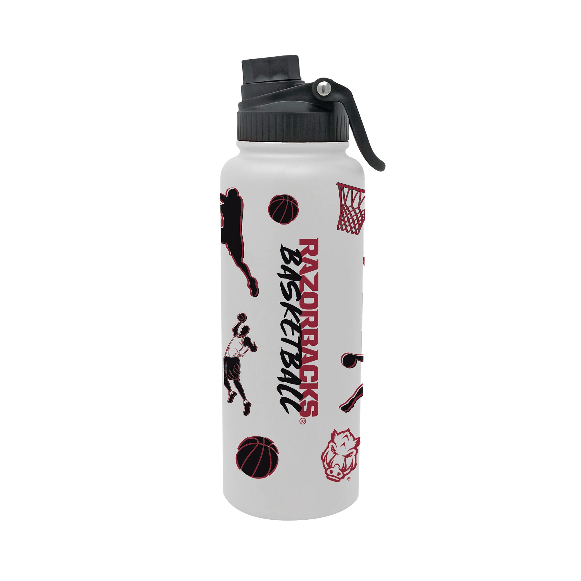 34oz Arkansas Razorbacks Basketball Sketch Aqua Bottle