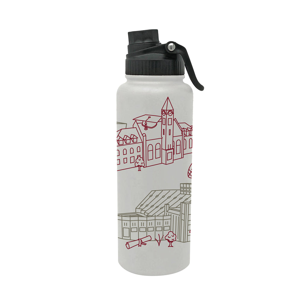 Indiana Hoosiers 34oz Campus Line Art Aqua Bottle