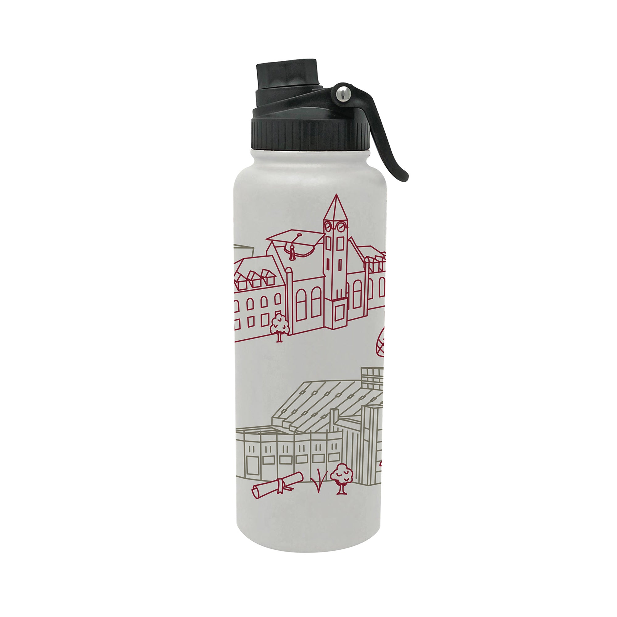 Indiana Hoosiers 34oz Campus Line Art Aqua Bottle