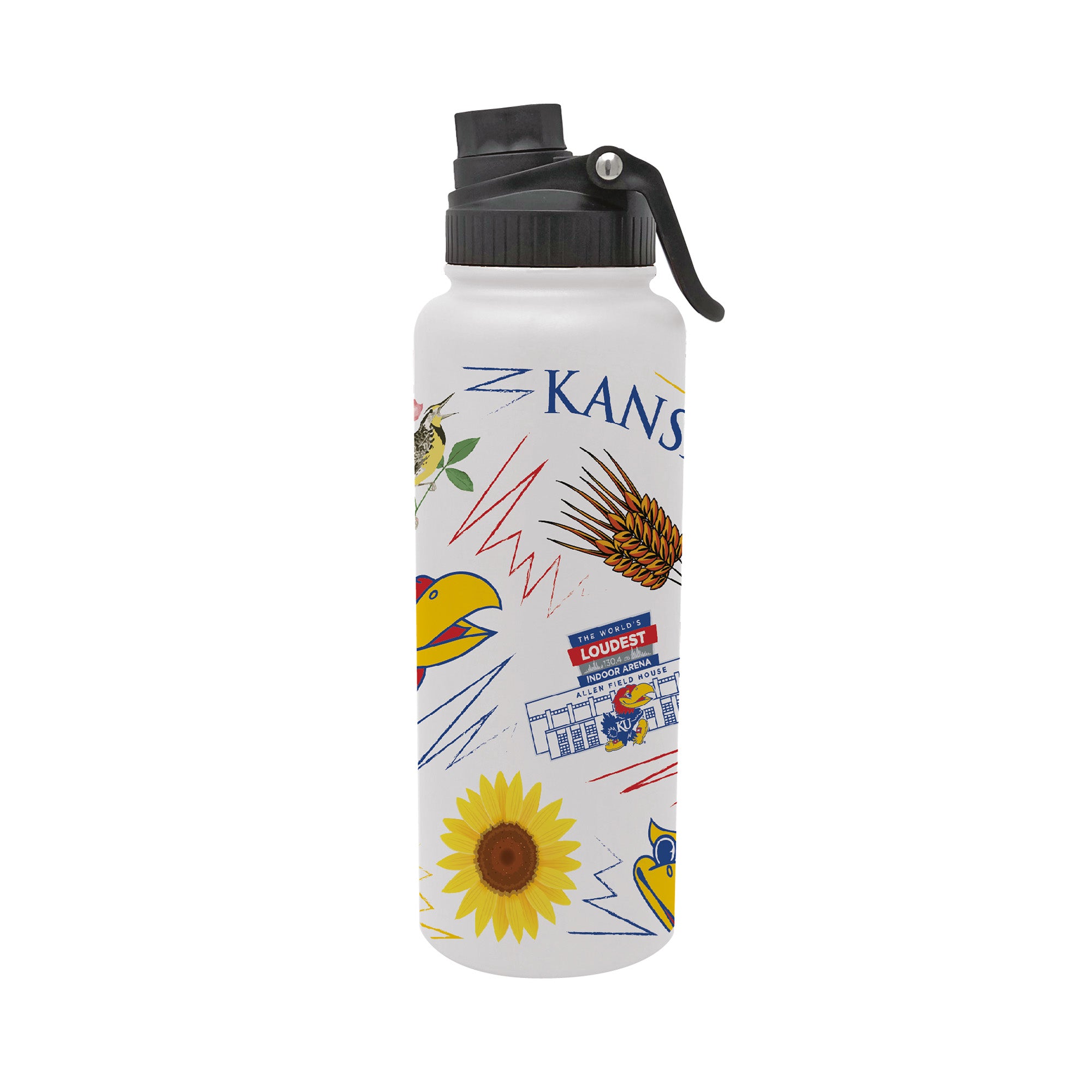 34oz Kansas Jayhawks Local Aqua Bottle