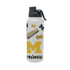 Michigan Wolverines 34oz Stainless Steel Medley Aqua Bottle