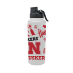 Nebraska Cornhuskers 34oz Stainless Steel Medley Aqua Bottle