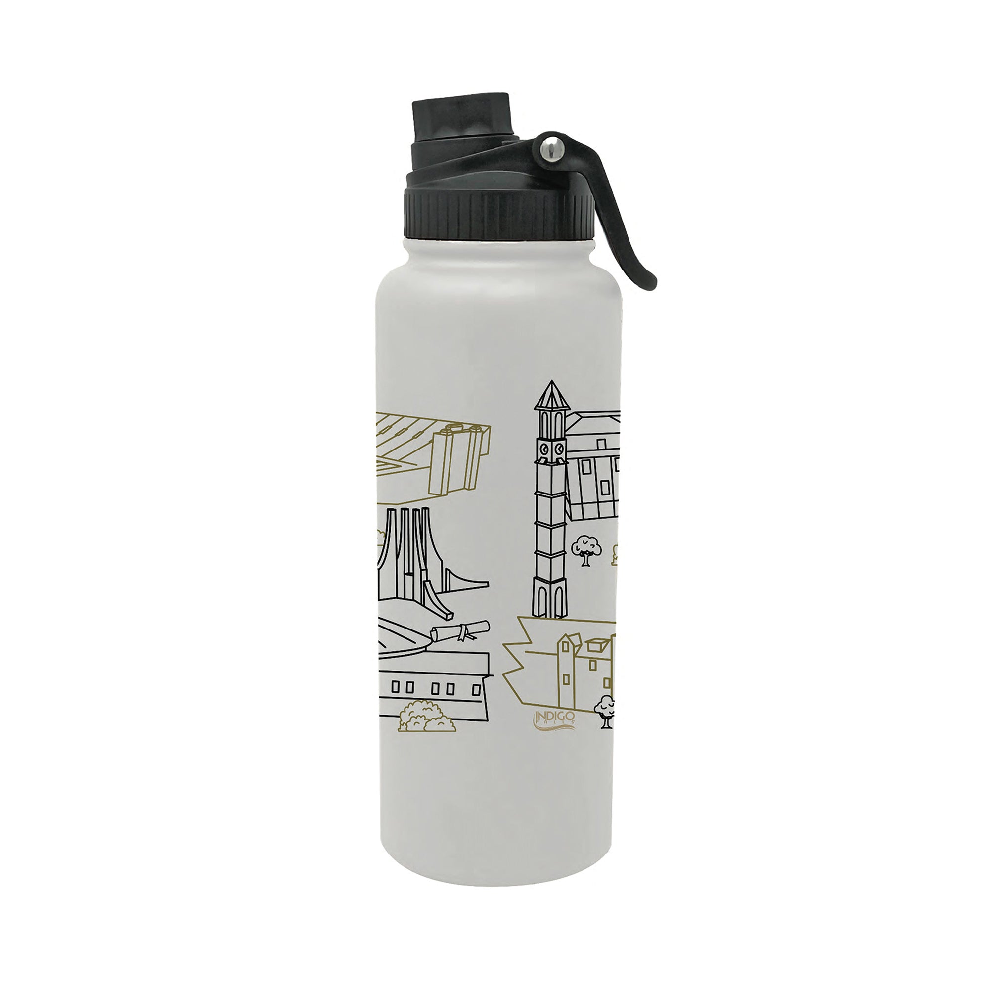 Purdue Boilermakers 34oz Campus Line Art Aqua Bottle