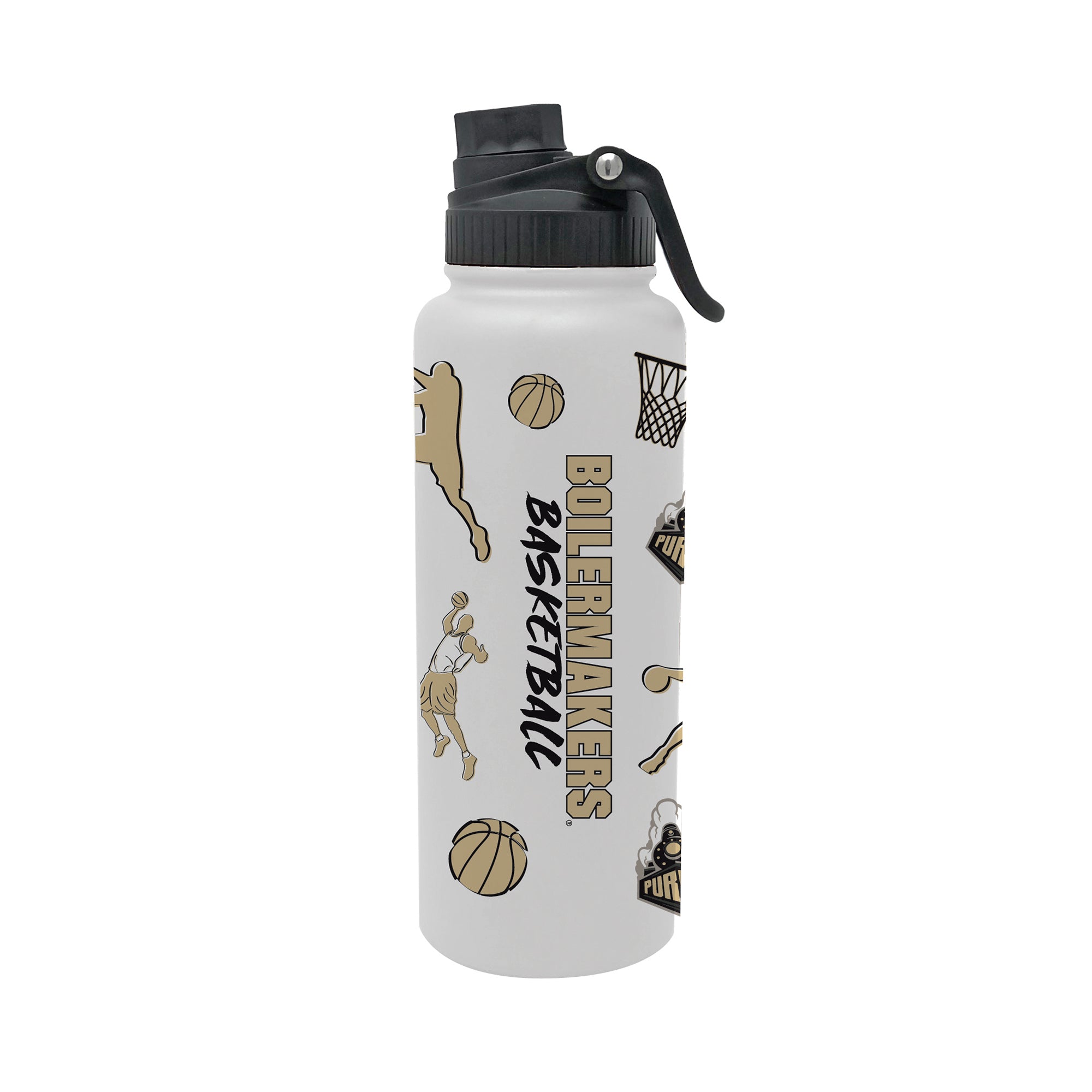 34oz Purdue Boilermakers Basketball Sketch Aqua Bottle