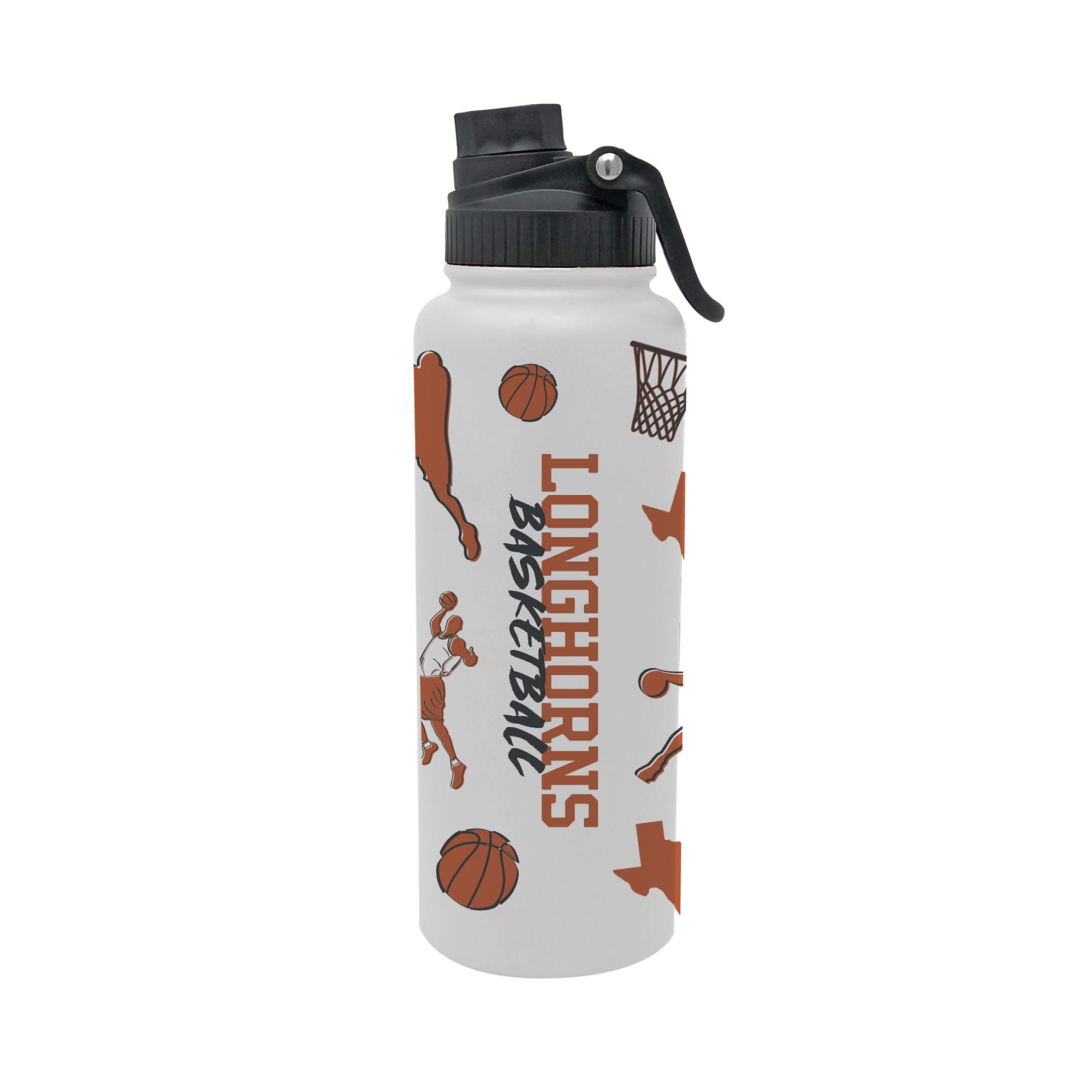 34oz Texas Longhorns Basketball Sketch Aqua Bottle