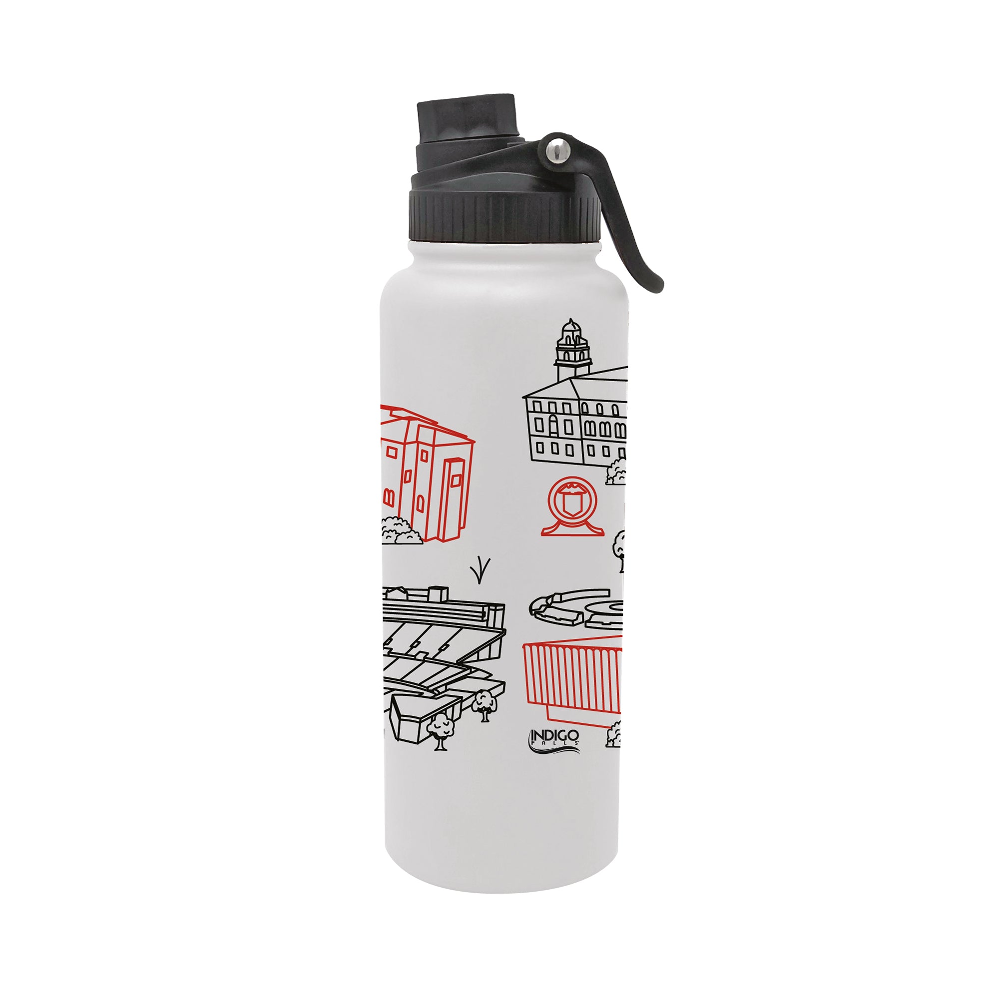 Texas Tech Red Raiders 34oz Campus Line Art Aqua Bottle