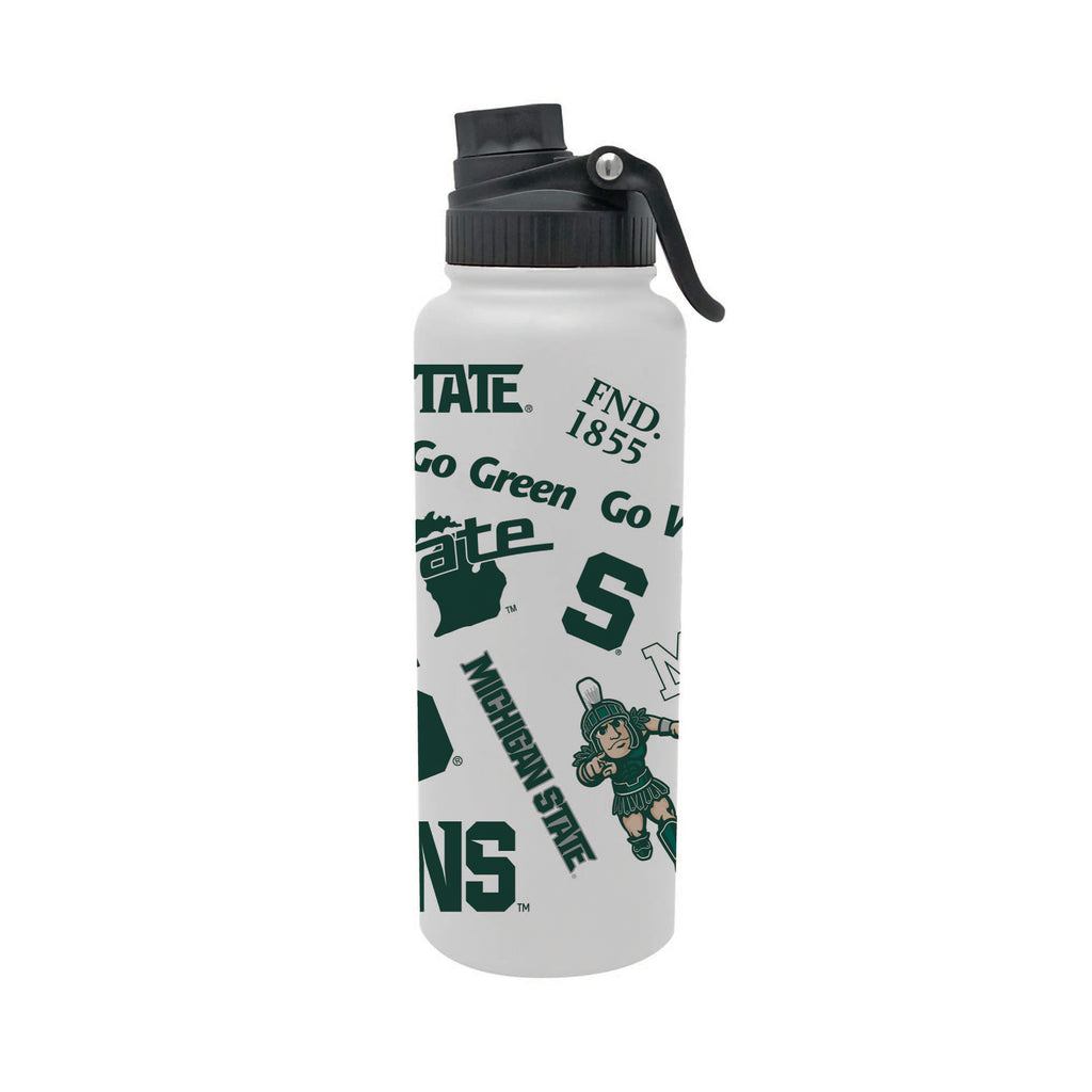 Michigan State Spartans 34oz Stainless Steel Medley Aqua Bottle