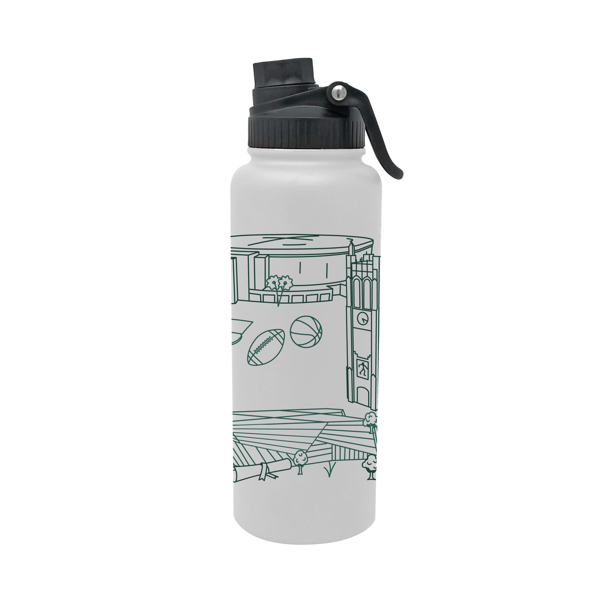 Michigan State Spartans 34oz Campus Line Art Aqua Bottle
