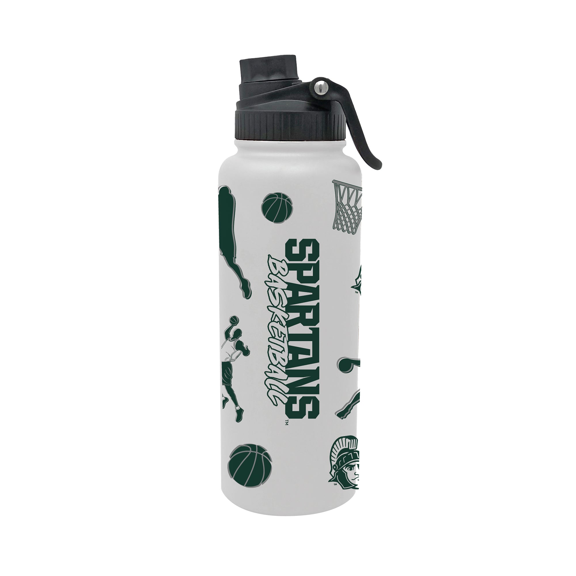 34oz Michigan State Spartans Basketball Sketch Aqua Bottle